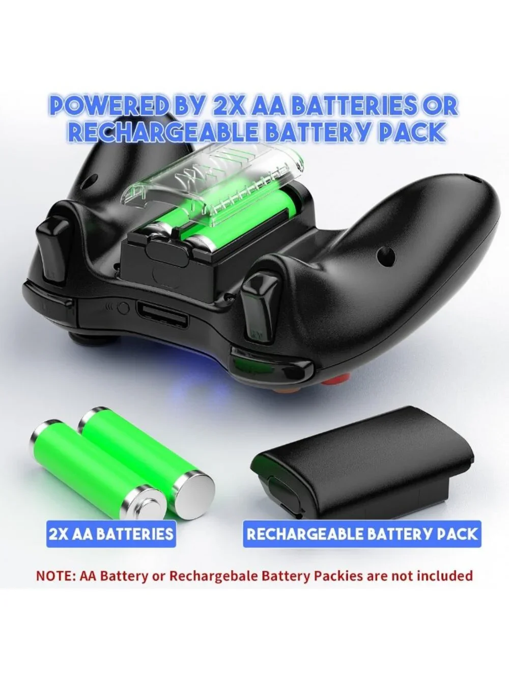 2 Pack Wireless Gamepad Controllers for Xbox 360 & PC - Upgraded Joystick